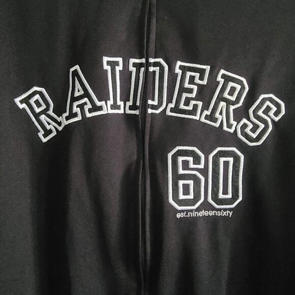 NFL x REEBOK Oakland Raiders Logo Grid Iron‎ Classic Retro 60th Ann Jacket 2XL - Picture 3 of 13